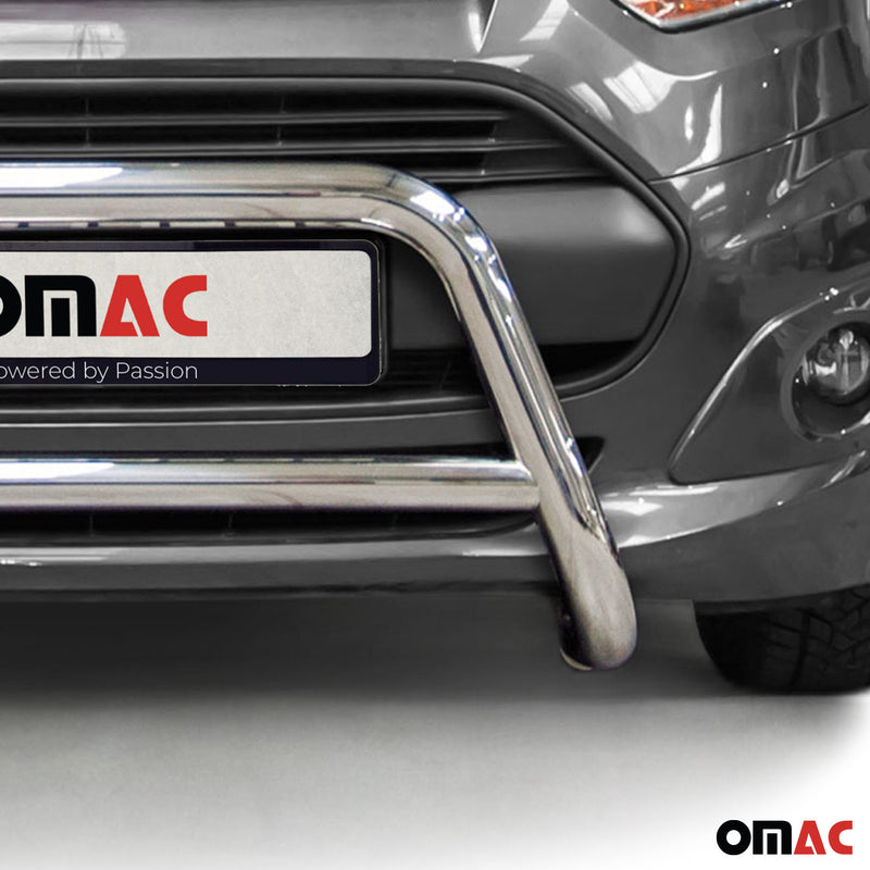 Protezione anteriore per Ford Connect 2013-2018 acciaio argento con ABE 