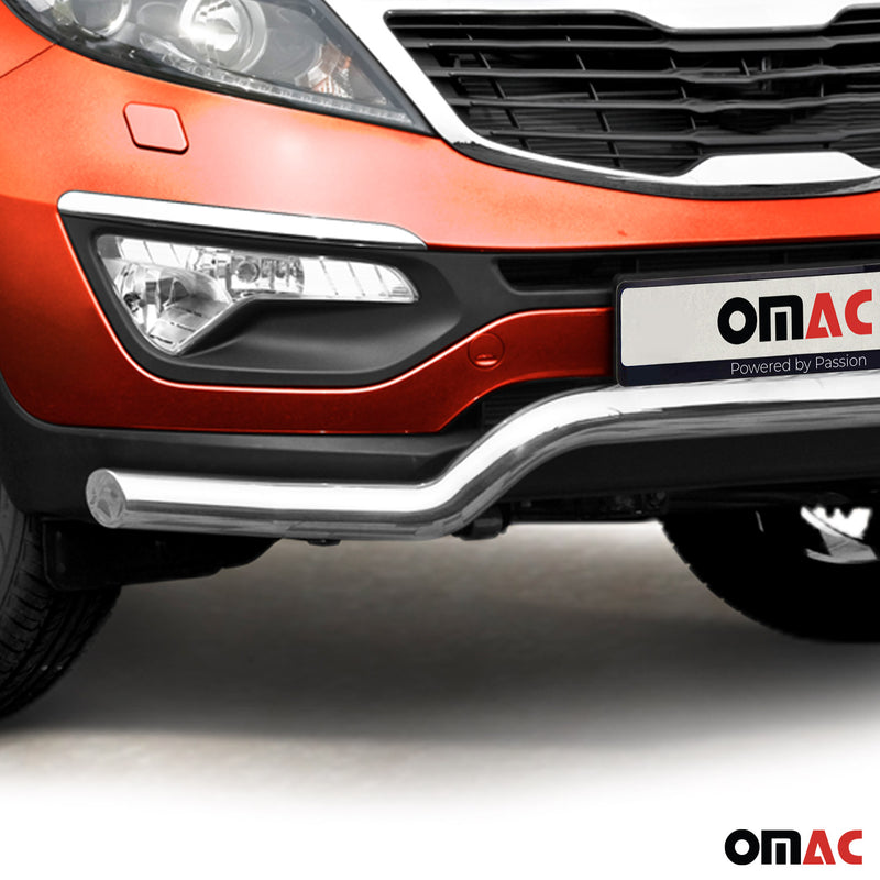 Barra di protezione anteriore per Kia Sportage 2010-2015 in acciaio ABE argento 