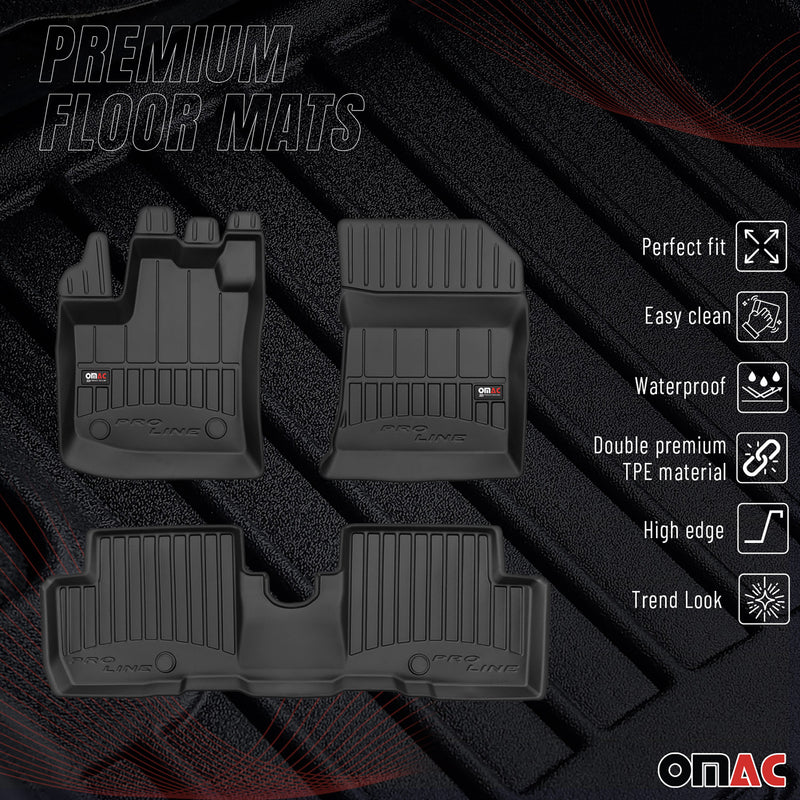 Tappetini Dacia Lodgy 2012-2024 TPE Nero 3 pezzi