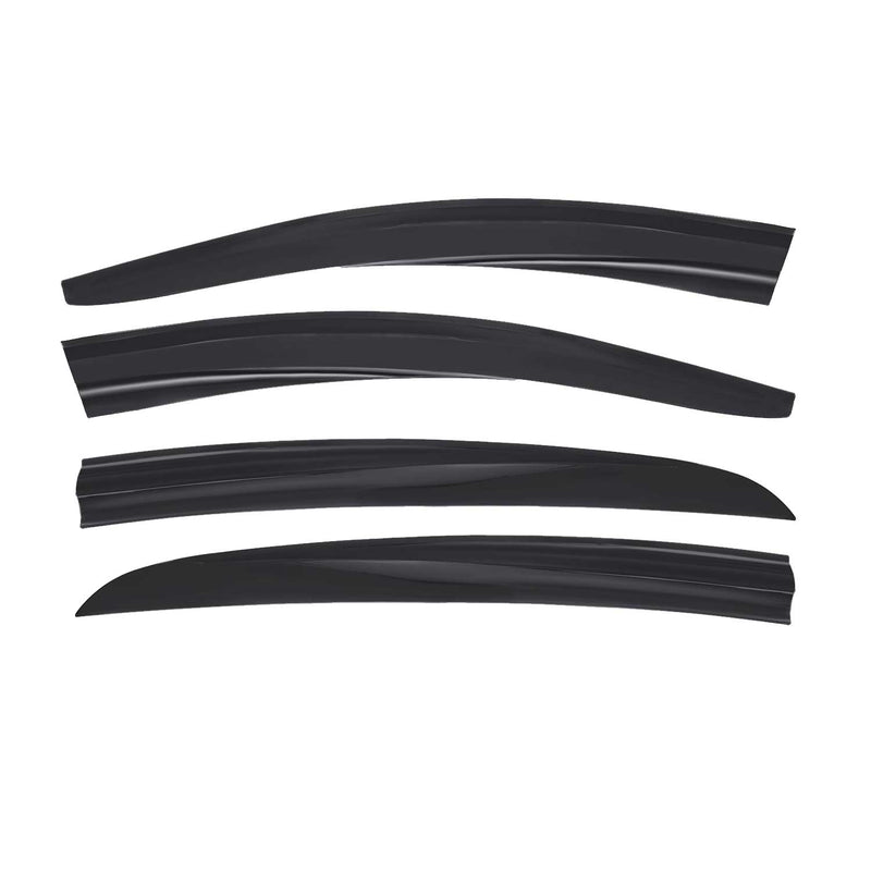 4 deflettori d'aria e deflettori pioggia per Renault Fluence 2009-2015 in acrilico scuro