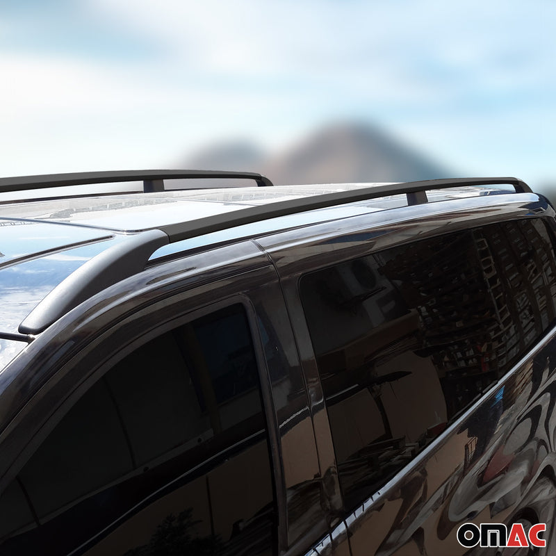 Dachreling Dachgepäckträger für VW Caddy 2010-2020 L1 Kurz Alu Schwarz