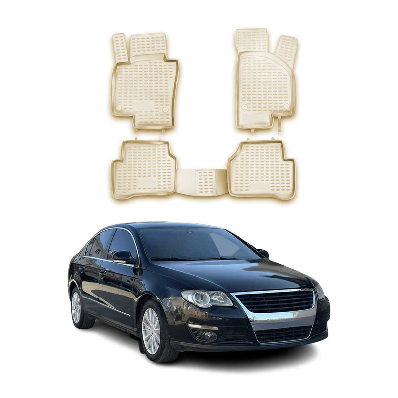 Tappetini VW Passat 2005-2011 TPE beige 4 pezzi 