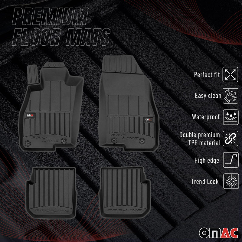 2008-2018 Alfa Romeo Mito Fußmatten TPE Schwarz 4 tlg