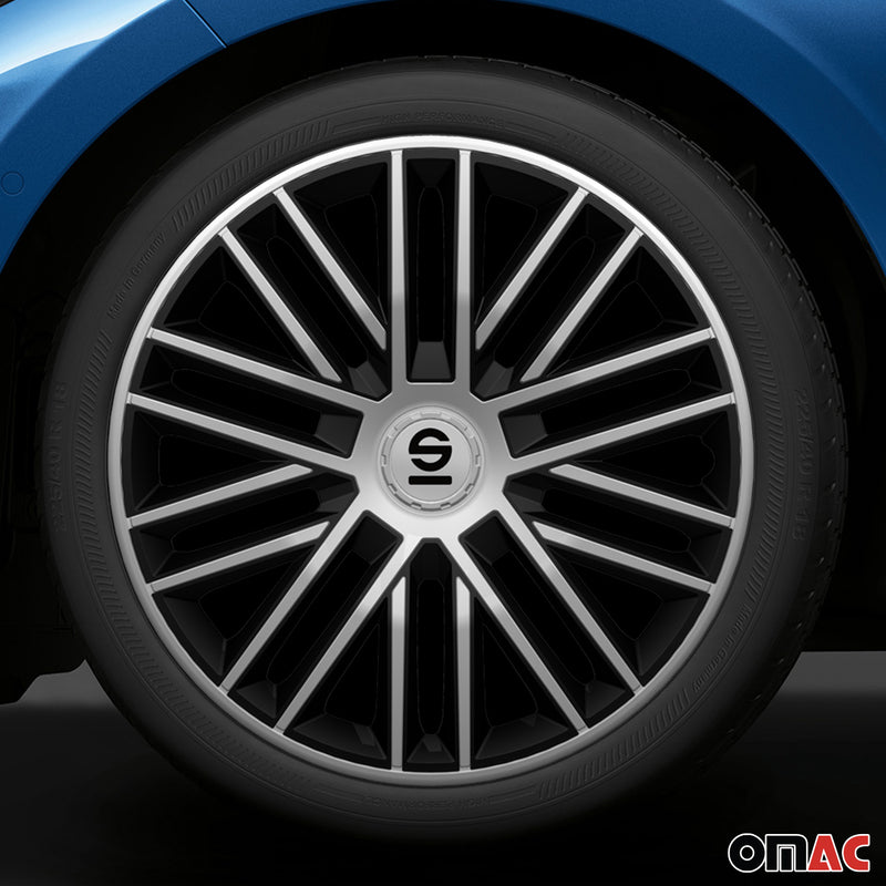 Coprimozzi Sparco 16 pollici Bergamo Silver Black 4 pezzi