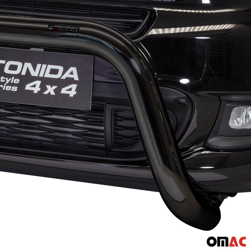 Protezione anteriore per Fiat 500X 2014-2018 ø76mm acciaio nero 