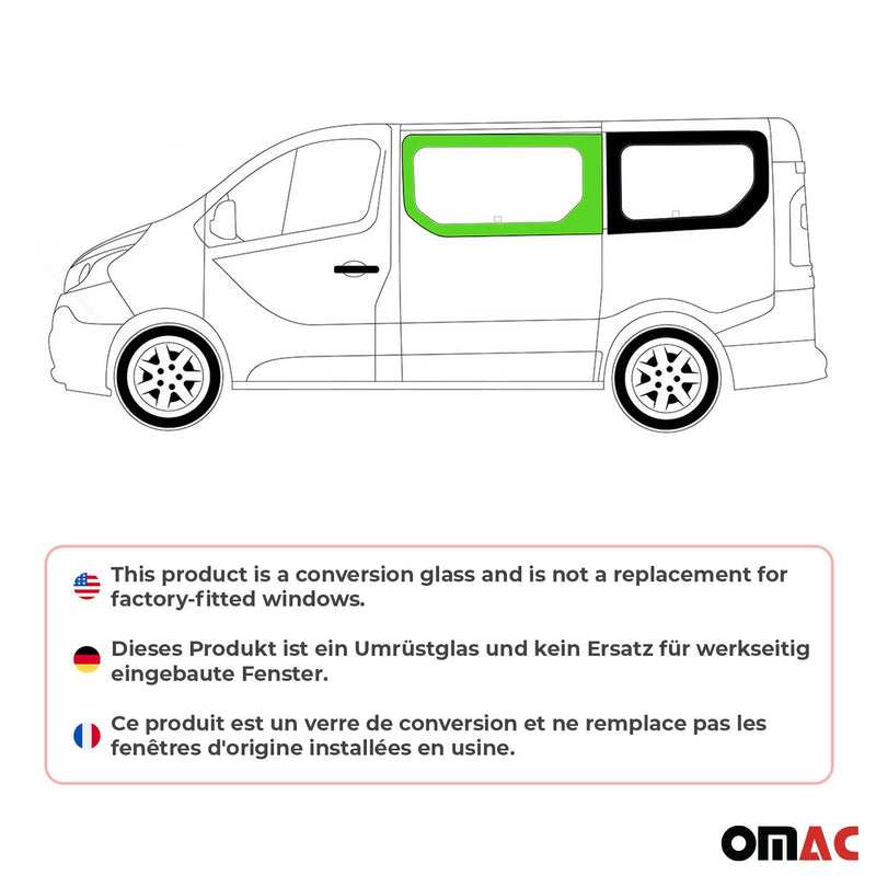 Finestrino laterale per Fiat Talento 2016-2020 anteriore sinistro nero L1 L2