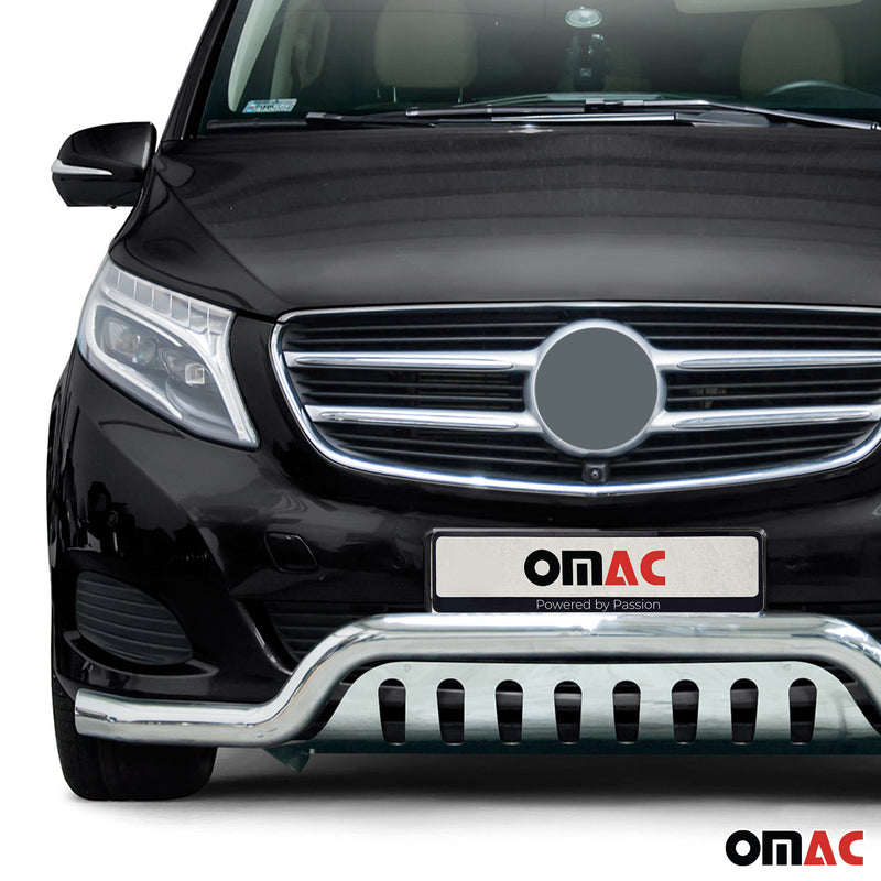 Barra di protezione anteriore in acciaio inox per Mercedes Classe 2014-2025 con ABE Silver 