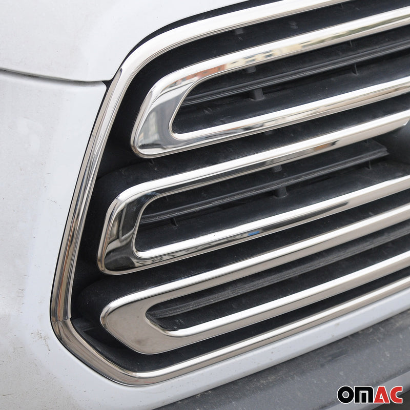 Kühlergrill Leisten Grillleisten für Ford Transit 2014-2024 Edelstahl Silber 5x