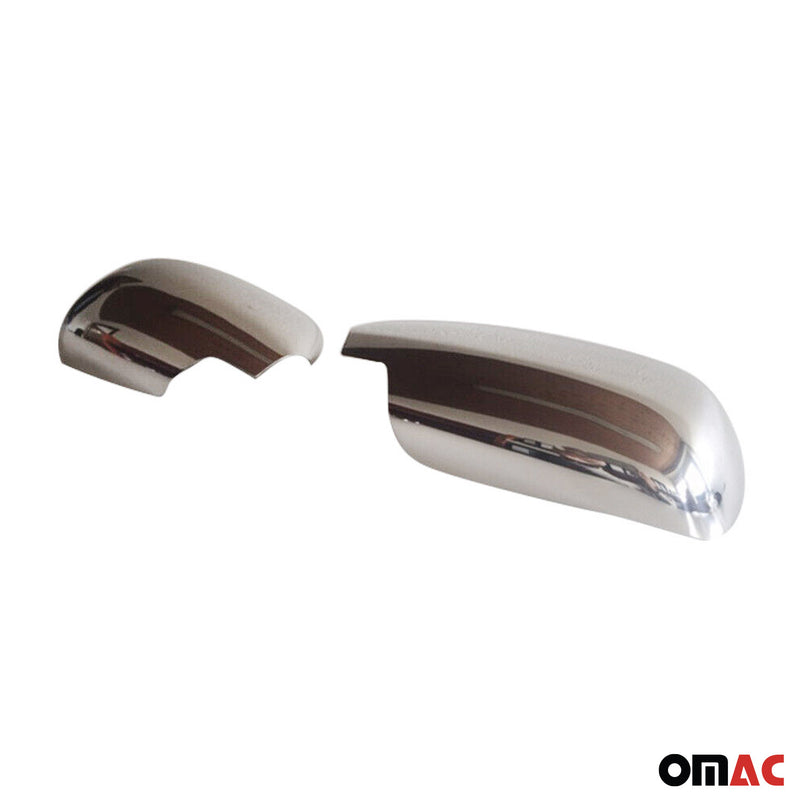 Calotte per specchietti retrovisori per Skoda Fabia 1999-2007 in acciaio inox argento 2 pezzi 