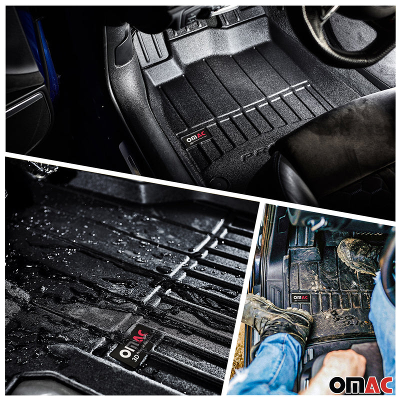 Set di tappetini e vaschetta per bagagliaio OMAC per Volvo XC60 2017-2025 in gomma nera, 5 pezzi