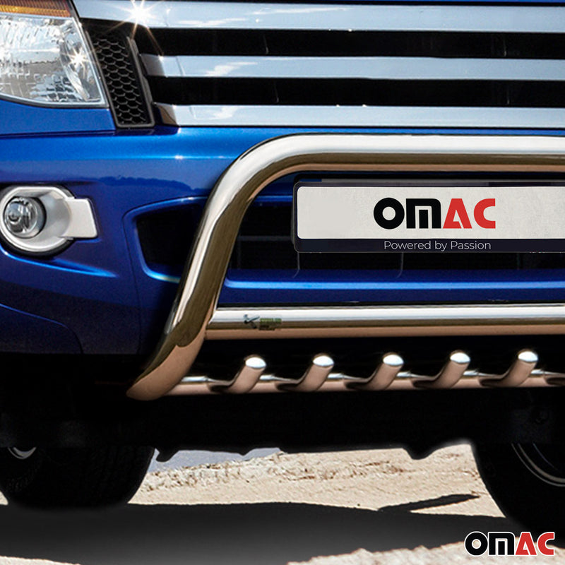 Protezione anteriore per Ford Ranger 2015-2025 con ABE acciaio argento