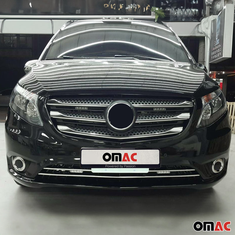 Cornice per fendinebbia per Mercedes Vito W447 2014-2025 in acciaio inox 2x 