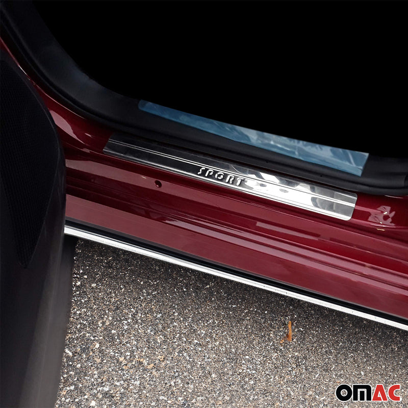 Soglie porte per Ford Ka+ 2015-2025 in acciaio inox argento 4 pezzi 