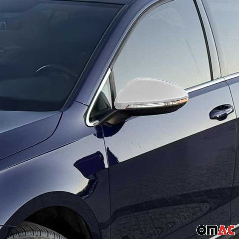 Calotte specchietti retrovisori per VW Golf Sportsvan 2012-2019 in acciaio inox opaco 