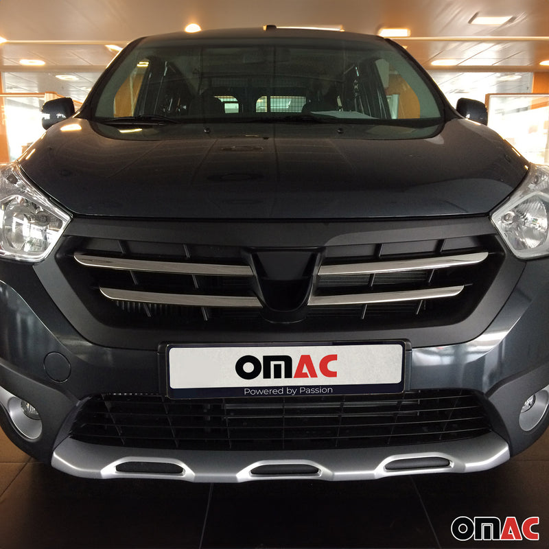 Strisce griglia radiatore per Dacia Lodgy Stepway dal 2012 Cromo Argento 4x 