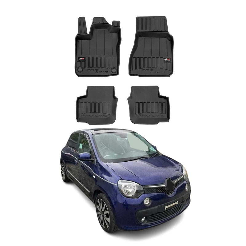 Tappetini Smart Forfour 2014-2025 in TPE nero, 4 pezzi