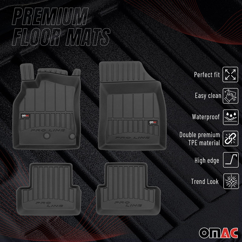 Tappetini Renault Megane 2008-2015 in TPE Nero 4 pezzi
