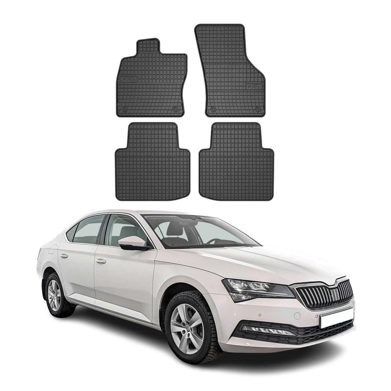 2015-2025 Skoda Superb Fußmatten Gummi Schwarz 4 tlg