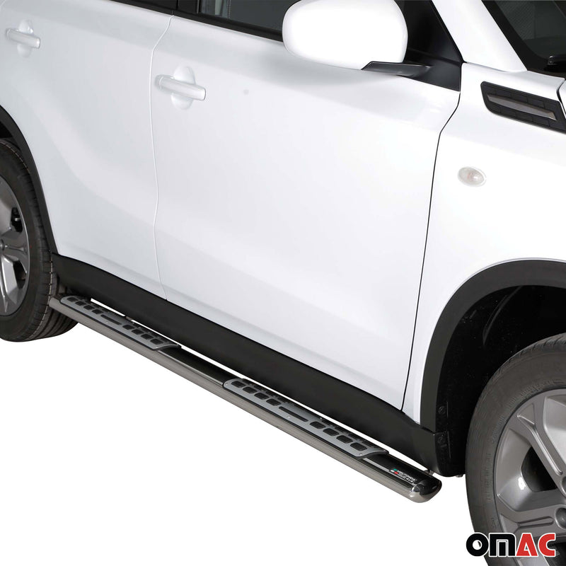 Minigonne laterali in acciaio inox per Suzuki Vitara 2015-2018 Argento