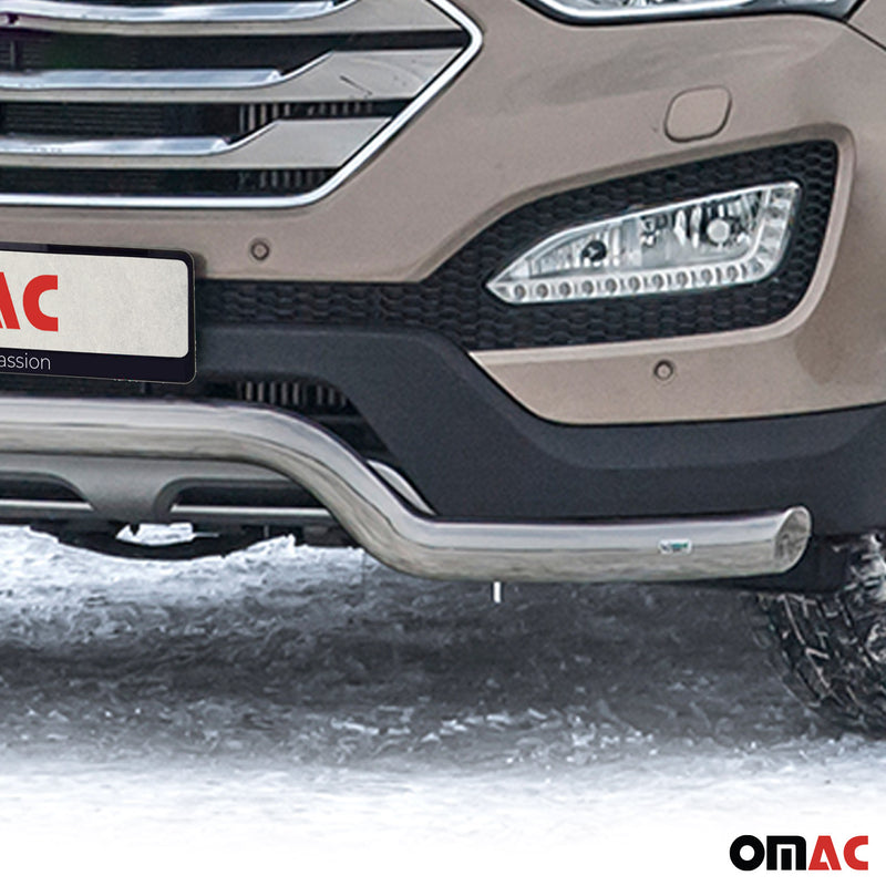 Barra di protezione anteriore per Hyundai Santa Fe 2012-2018 ABE Silver 