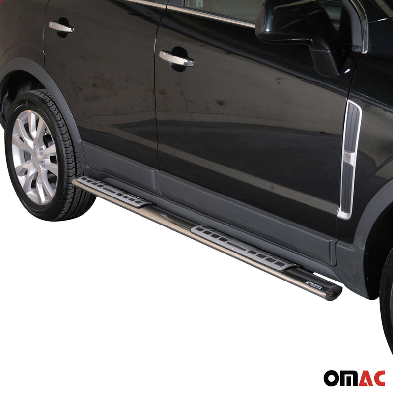Minigonne laterali in acciaio inox per Opel Antara 2011-2015 Argento