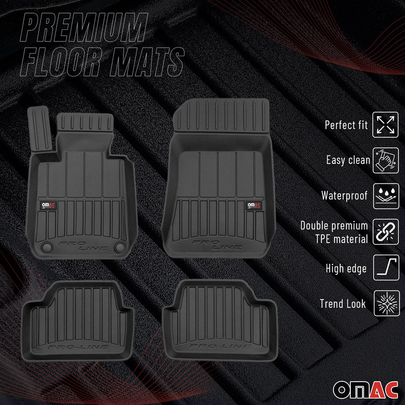 Tappetini in TPE neri per BMW Serie 1 E81 3 porte 2006-2012, 4 pezzi