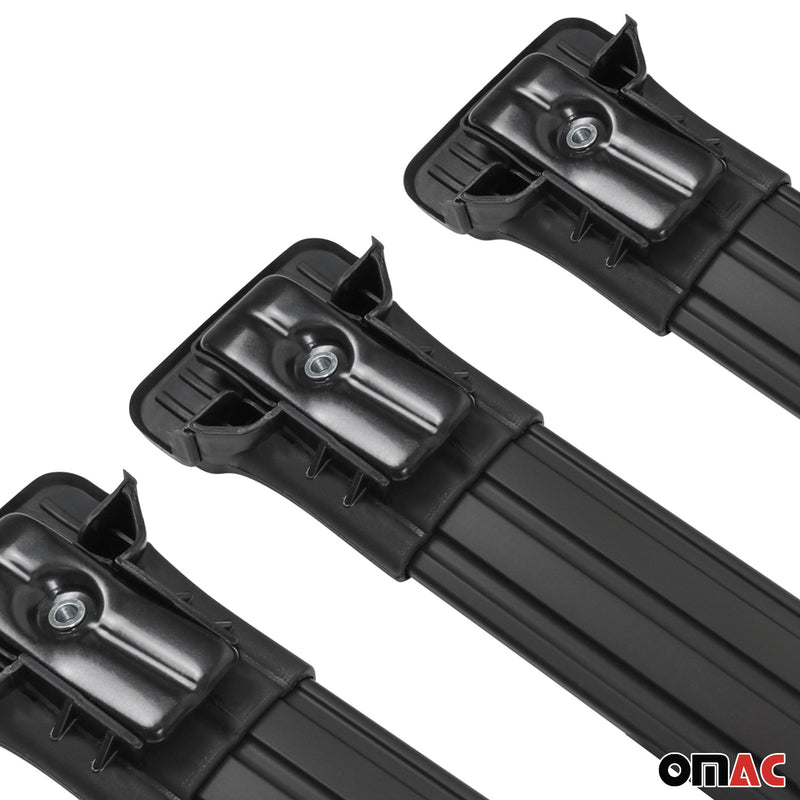 Dachträger Grundtäger für VW Caddy 2004-2020 75kg Aluminium Schwarz 3 tlg