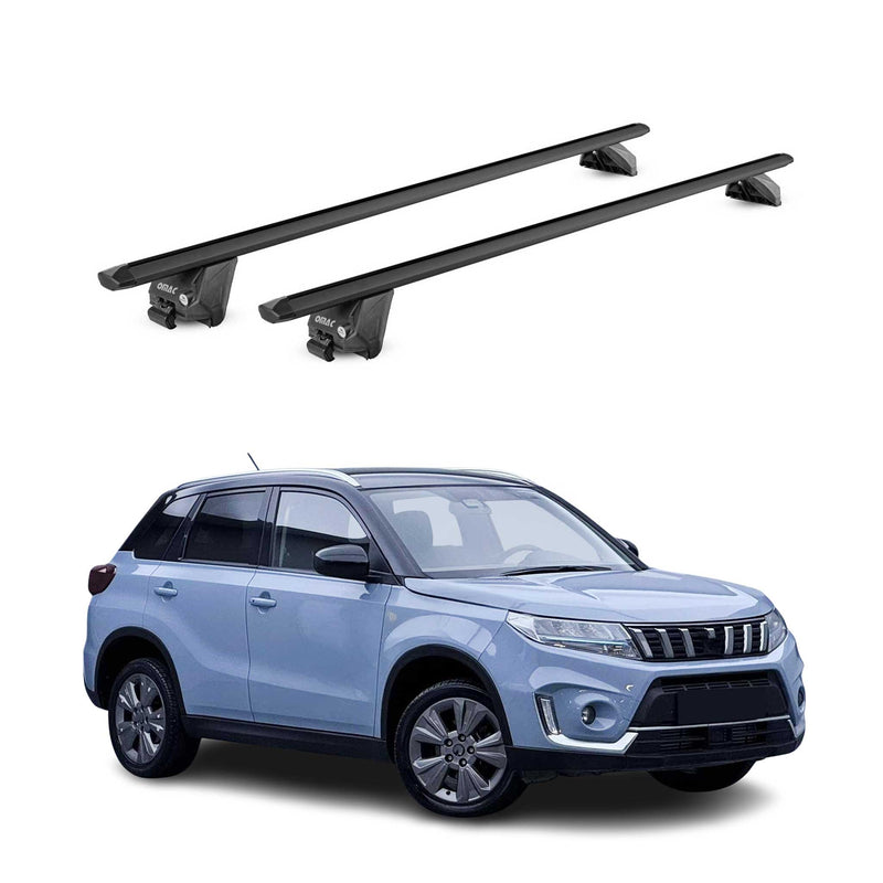 Portapacchi da tetto per Suzuki Vitara LY 2015-2025 alluminio nero 2 pezzi ABE