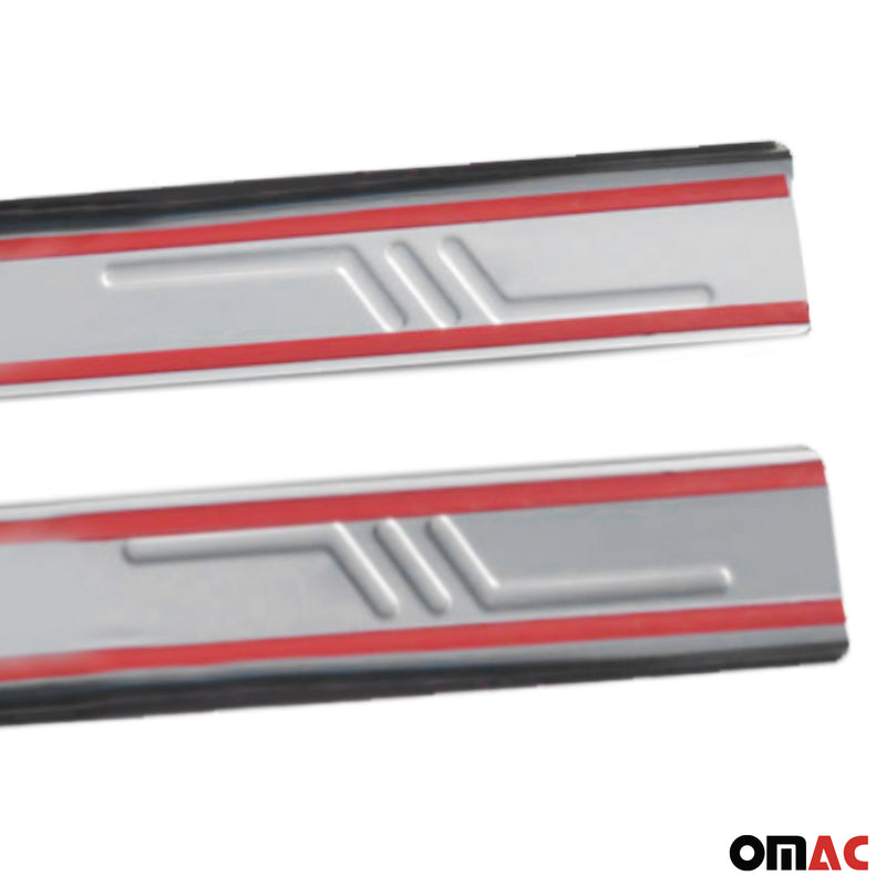 Soglie porte per Toyota Aygo e 2005-2024 in acciaio inox argento 2 pezzi 