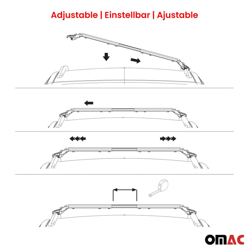 Barre portatutto da tetto per BMW Serie 5 Touring G31 2017-2025 alluminio argento 2 pezzi ABE