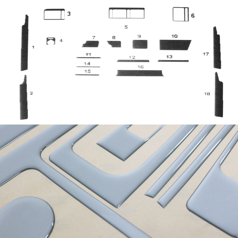 Decorazione interna abitacolo per Opel Vectra 1988-1995 look alluminio 18 pezzi 