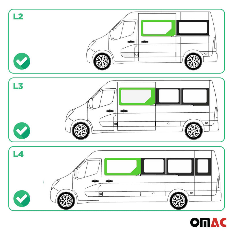 Finestrino laterale per Renault Master 2010-2025 porta scorrevole sinistra L2 L3 L4 H2