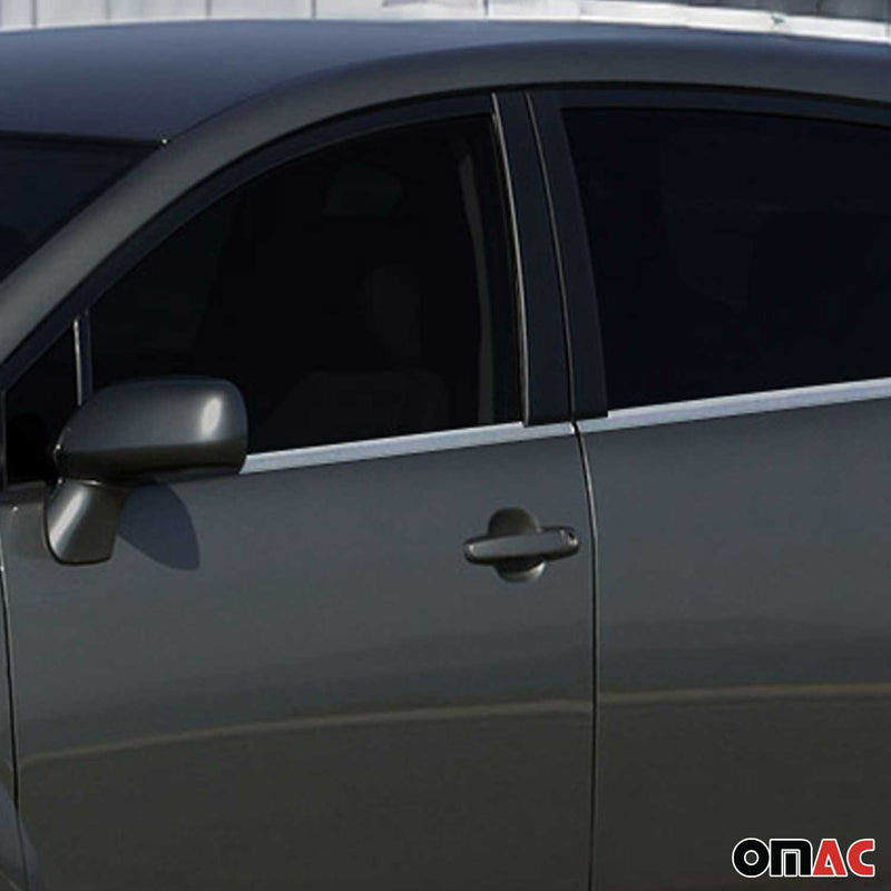 Listelli decorativi per finestrini Toyota Corolla Verso 2004-2009 in acciaio inox cromato 4 pezzi