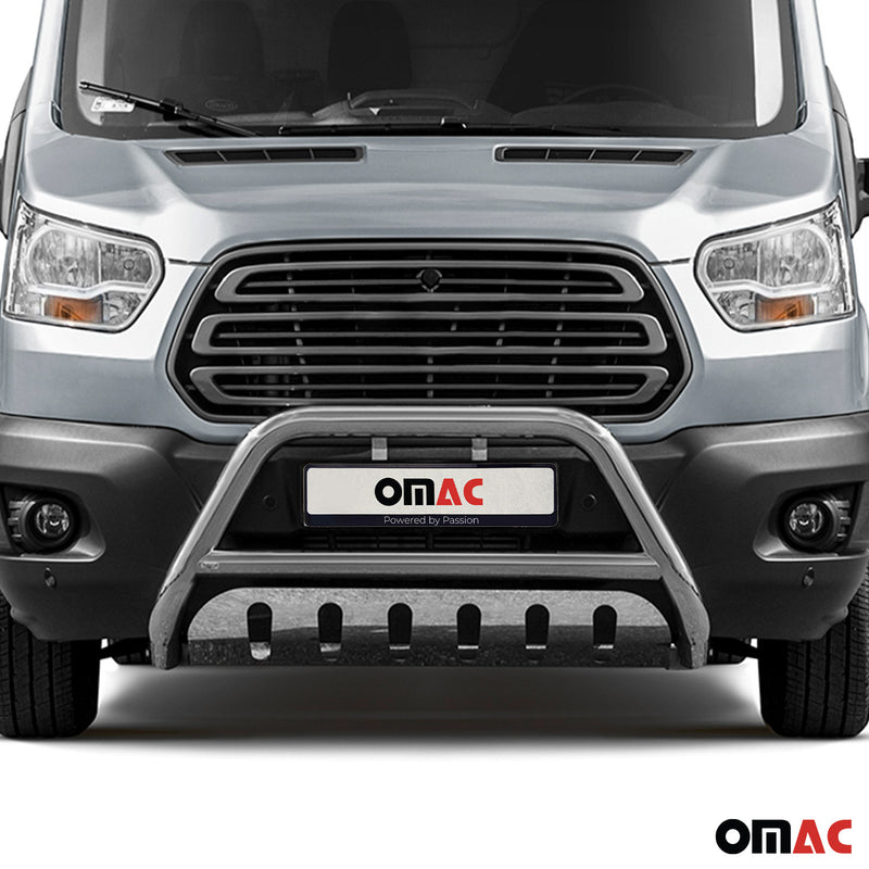 Protezione anteriore per Ford Transit 2014-2025 con ABE in acciaio inox argento