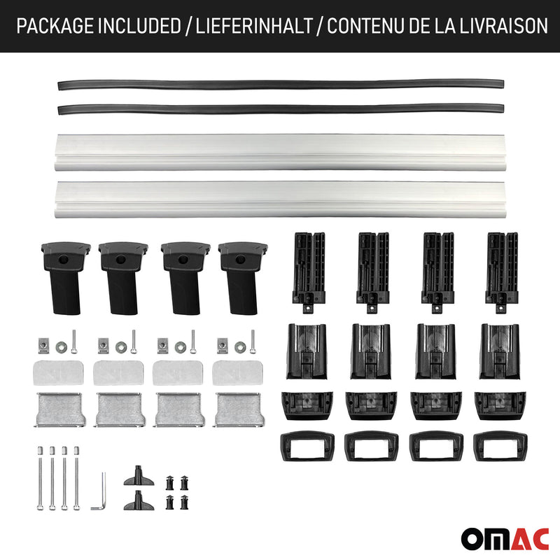 Portapacchi da tetto per VW T5 T6 2003-2024 portapacchi base in alluminio nero 2x