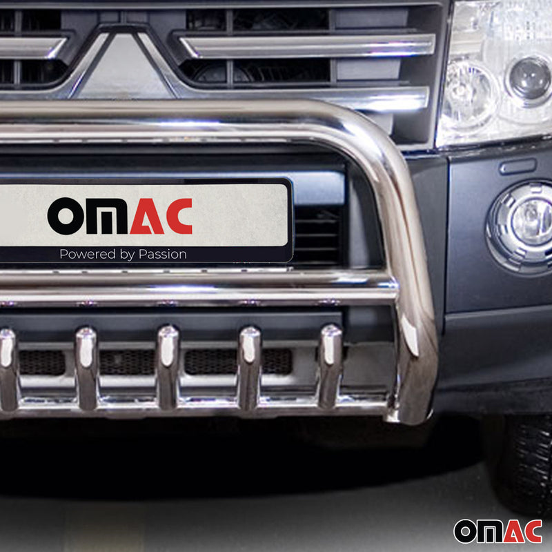 Barra di protezione anteriore per Mitsubishi Pajero 2007-2014 con ABE in acciaio argento 