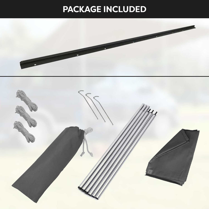 Set tendalino parasole con binario per Ford Tourneo Custom 2013-22 L2 Nero