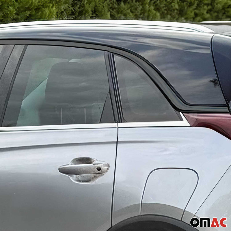 Listelli decorativi per finestrini per Opel Crossland X 2017-2025 in acciaio inox cromato 8 pezzi