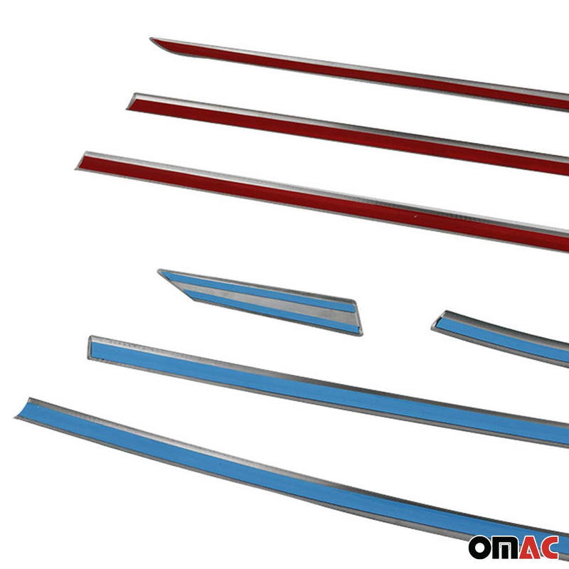 Listelli decorativi per finestrini Peugeot 3008 2016-2025 in acciaio inox scuro, 8 pezzi 