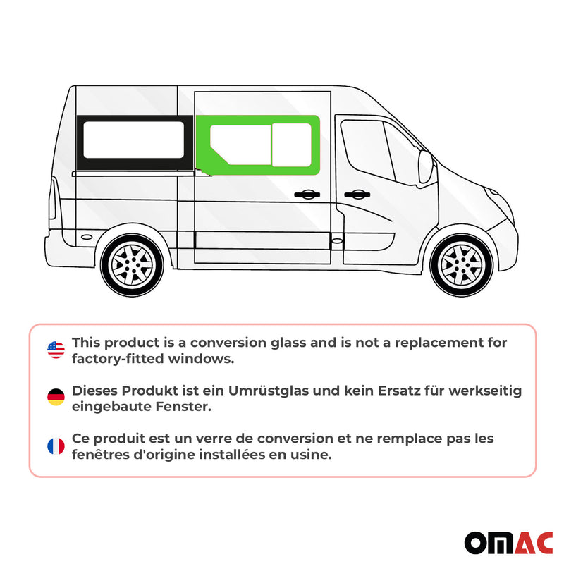 Finestrino laterale scorrevole per Opel Movano 2010-2025 vetro di sicurezza destro L1