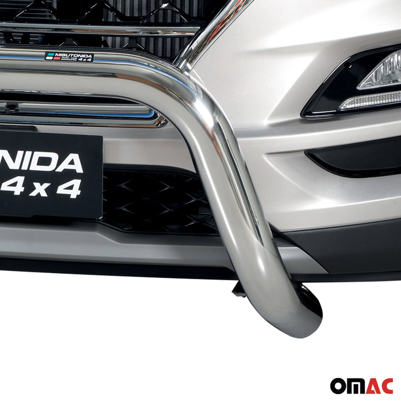 Protezione anteriore per Hyundai Tucson 2018-2021 ø76mm acciaio argento