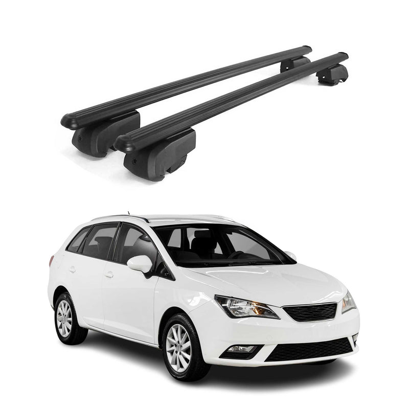 Portapacchi da tetto per Seat Ibiza 6J SW 2009-2016 ABE alluminio nero