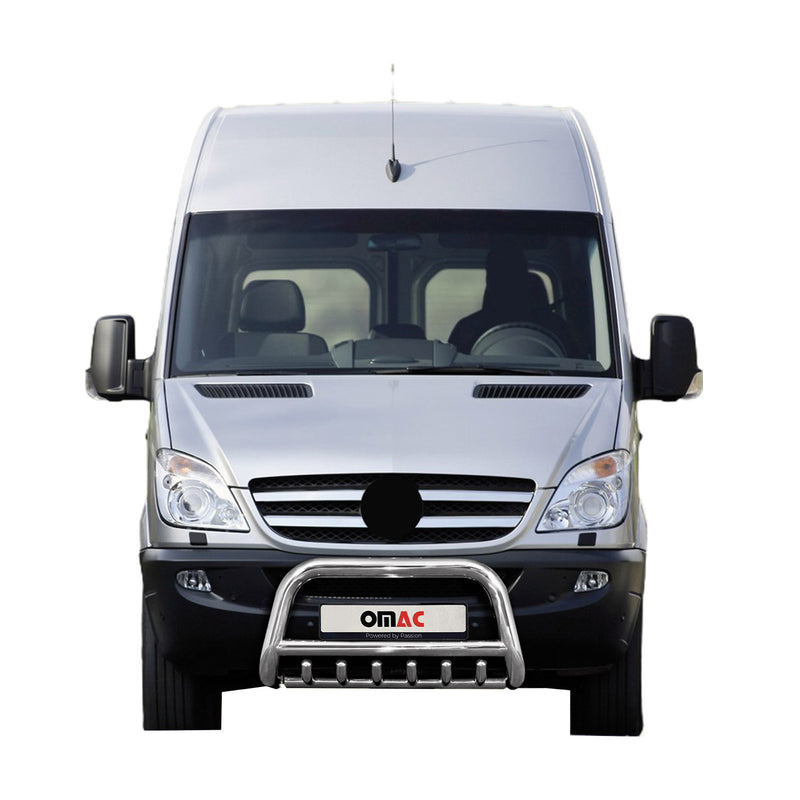 Protezione anteriore per Mercedes Sprinter 2006-2013 con ABE acciaio argento 