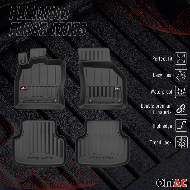 Tappetini Skoda Octavia 2013-2019 in TPE nero, 4 pezzi