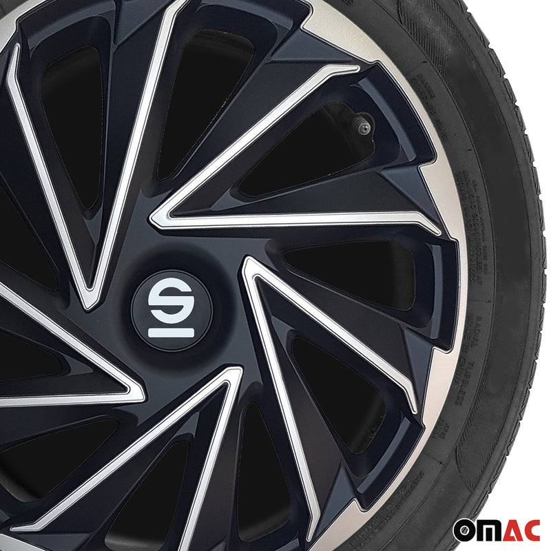 Coprimozzi Sparco 14 pollici Varese argento nero 4 pezzi