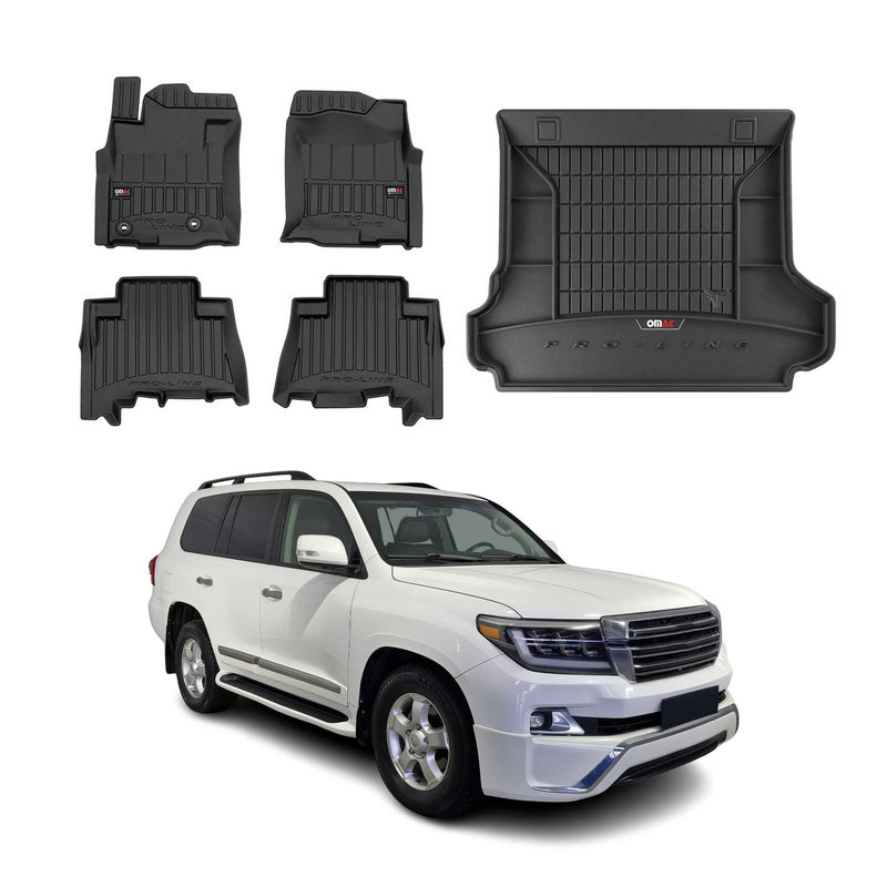 Tappetini e vaschetta per bagagliaio OMAC per Toyota Land Cruiser J150 2009-2021 in gomma