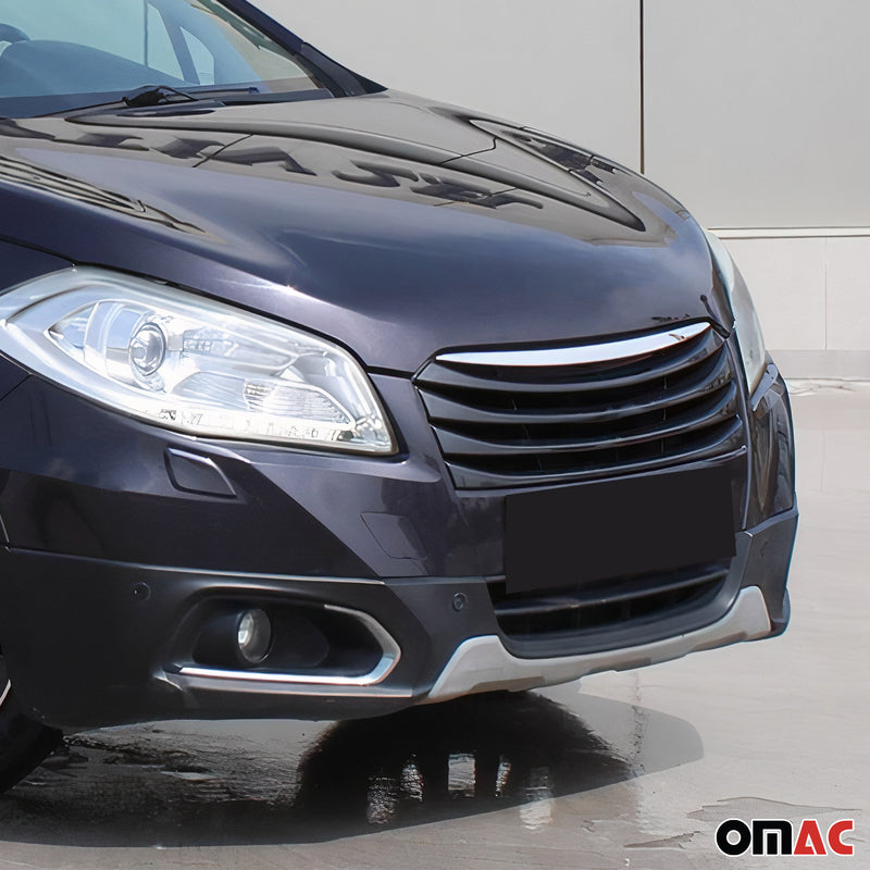 Kühlergrill Leisten Grillleisten für Suzuki SX4 2013-2008 Edelstahl Silber 1tlg
