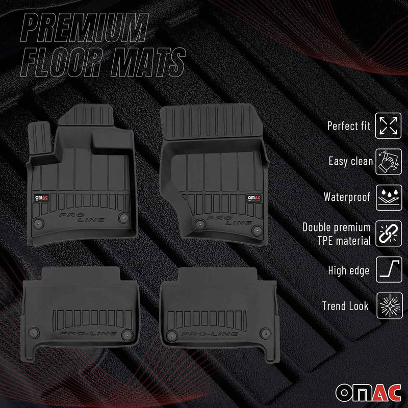 Tappetini Audi Q7 4LB 2006-2015 in TPE nero, 4 pezzi