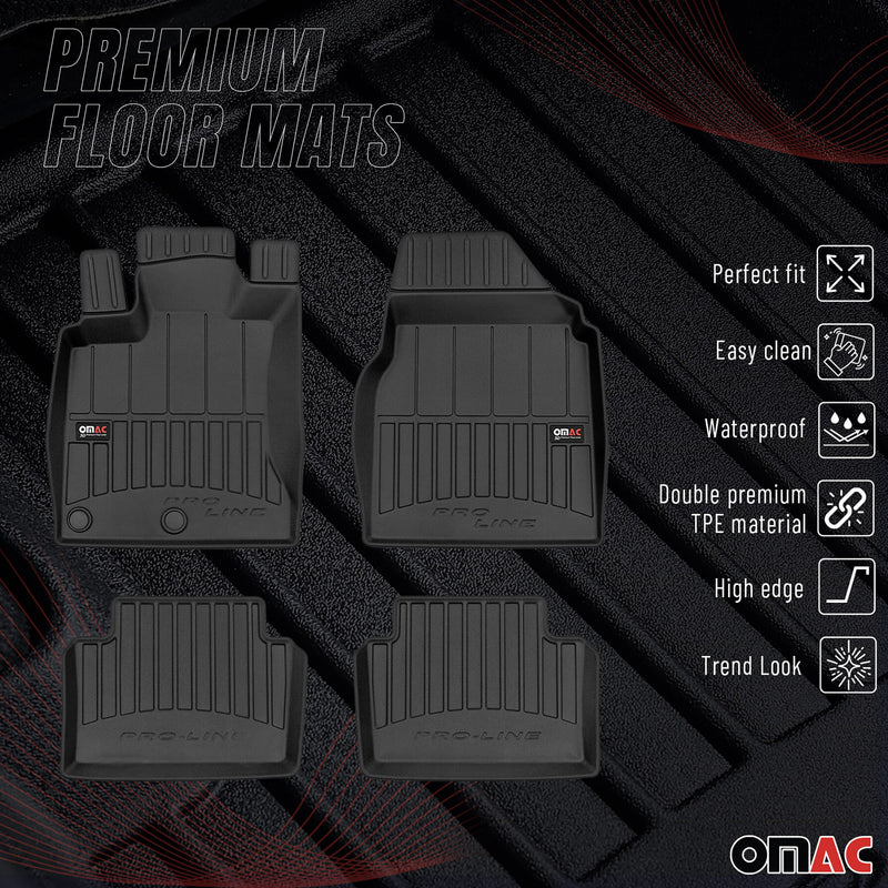 Tappetini Nissan Qashqai J10 2006-2014 in TPE nero, 4 pezzi