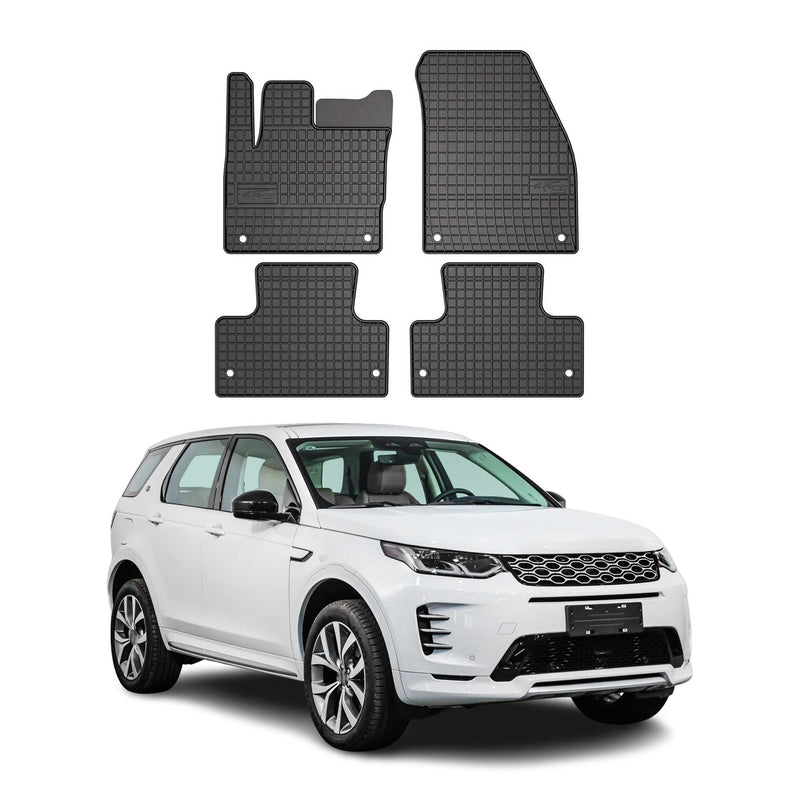 Tappetini in gomma neri per Land Rover Discovery Sport 2014-2025, 4 pezzi.